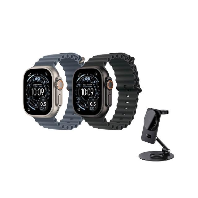 三合一充電座組【Apple】Apple Watch Ultra3 2025 GPS+行動網路 49mm(鈦金屬錶殼搭配海洋錶帶)