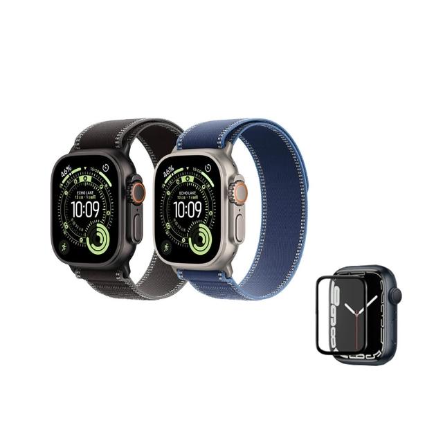 鋼化保貼組【Apple】Apple Watch Ultra 3 GPS+行動網路 49mm(鈦金屬錶殼搭配越野錶環)