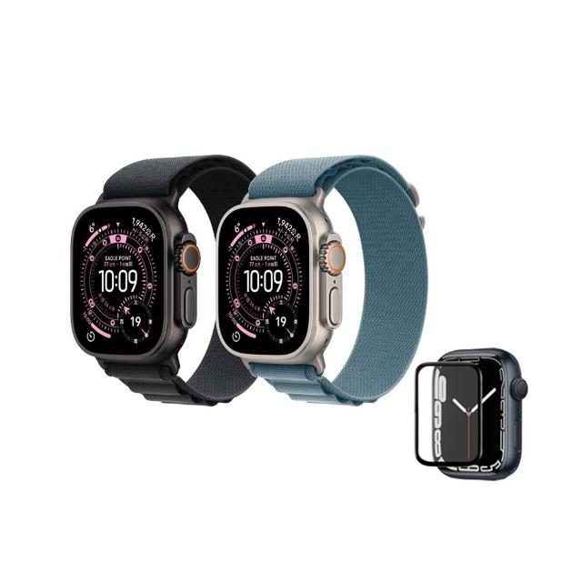 鋼化保貼組【Apple】Apple Watch Ultra 3 GPS+行動網路 49mm(鈦金屬錶殼搭配越野錶環)