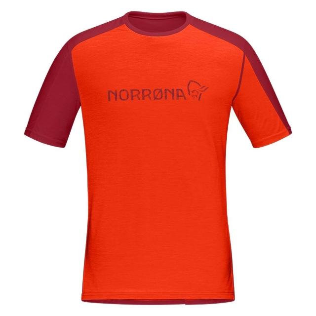 【NORRONA】falketind equaliser merino 羊毛短袖圓領上衣 男款 刺激紅/蓼科紅