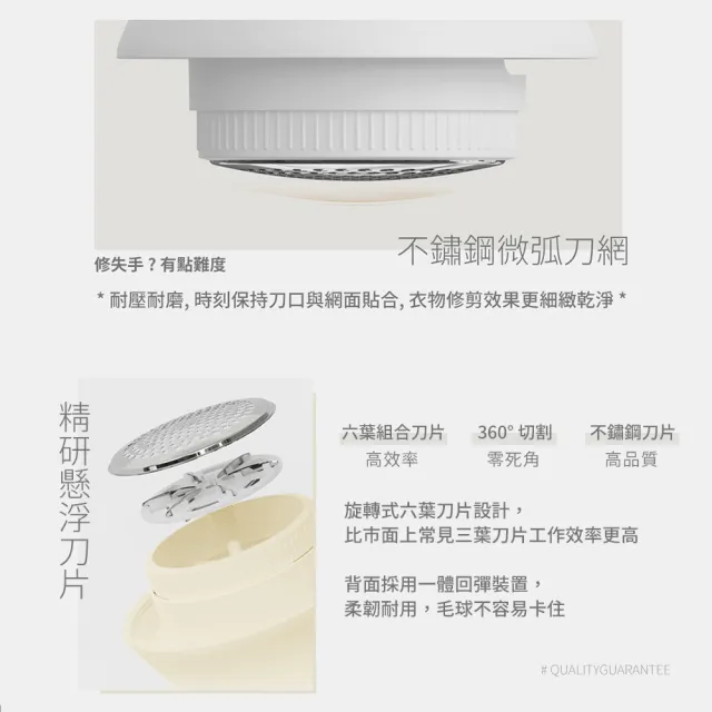 【SOTHING 向物】USB充電照明式毛球修剪器 布丁 贈2入組刀頭(除毛球機 去毛球機 衣物除毛球 除毛球器)