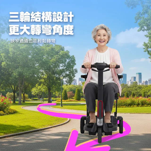 【Suniwin】極輕秒摺電動代步車C301(迷你電動三輪車/ 出國首選/ 老人長輩/ 行動不便)