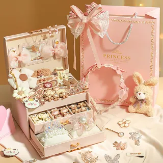 【Kori Deer 可莉鹿】女童造型髮飾髮圈髮夾豪華禮盒套組-旗艦版(女童生日禮物聖誕禮物公主)