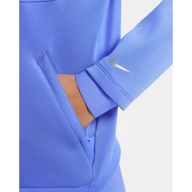 【NIKE 耐吉】半開襟上衣 女 AS W NP FLC CROP HZ GCEL 運動 休閒 速乾 寬鬆 紫 (IQ3947570)