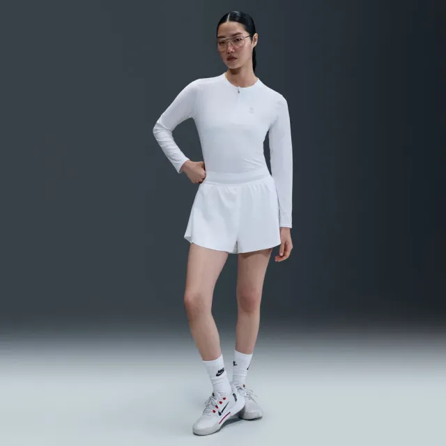 【NIKE 耐吉】長袖上衣 女 AS W NKCT DF ADVTG MIDLYR 運動 休閒 網球衣 Dri-FIT 透氣 白 (FZ6738100)
