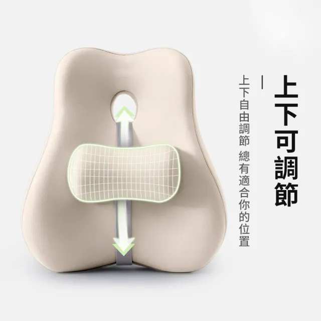 【SUNORO】可調節座椅護腰靠墊 辦公室座椅護腰背靠枕 人體工學透氣記憶棉舒壓護腰靠枕