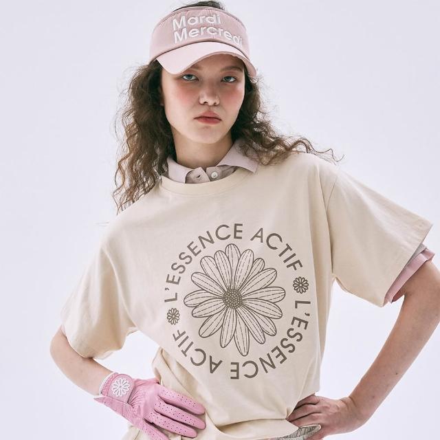 【MARDI MERCREDI】印花短TEE 奶油米色 經典小雛菊 卡其花 寬鬆 T-SHIRT ACTIF EMBLEM