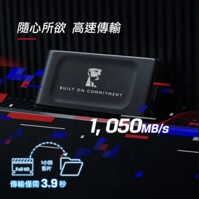 【Kingston 金士頓】XS1000 2TB USB 3.2 Gen 2 外接式 SSD 固態硬碟(霧黑色/星曜紅)