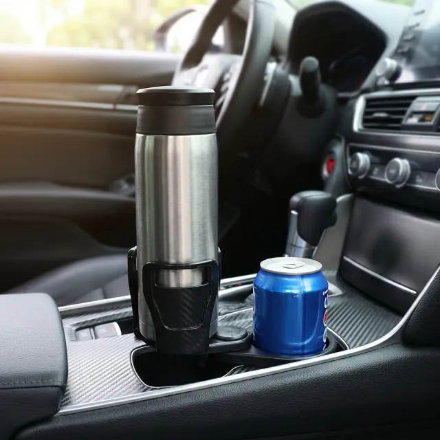 【車選家】車用旋轉伸縮雙杯架(泡麵架 車載杯架 飲料架 水杯架 保溫杯架 擴展杯架 炸雞桶 伸縮杯架 )