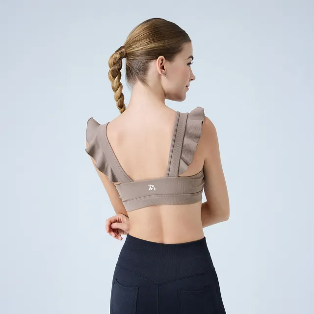 【YUANDONGLI 元動力】浪漫荷葉造型運動Bra Top(兩色;S-L;4251363801)