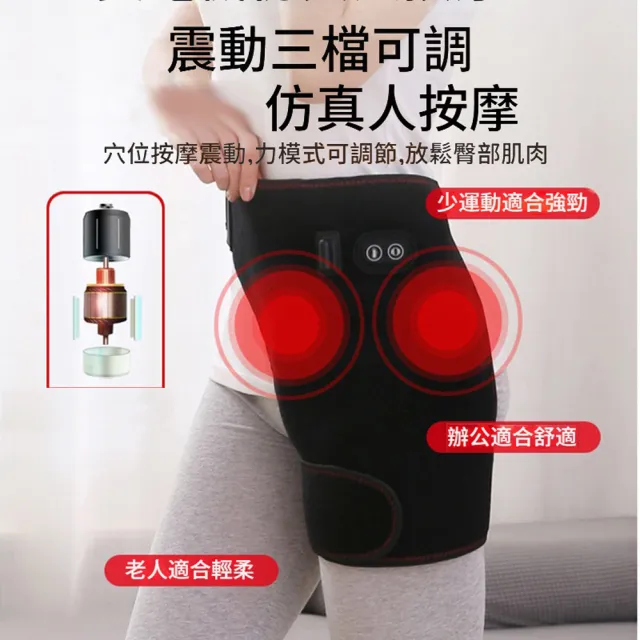 【ANTIAN】電熱艾灸熱敷按摩保暖護髖帶 腰部臀部保暖加熱按摩放鬆器 運動護具