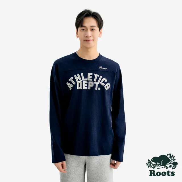 【Roots】Roots男裝-ATHLETIC DEPT 長袖上衣(深藍色)