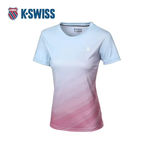 【K-SWISS】運動短袖 SUBLIMATION TEE 1 涼感 排汗 女款 淺藍色 198076-475
