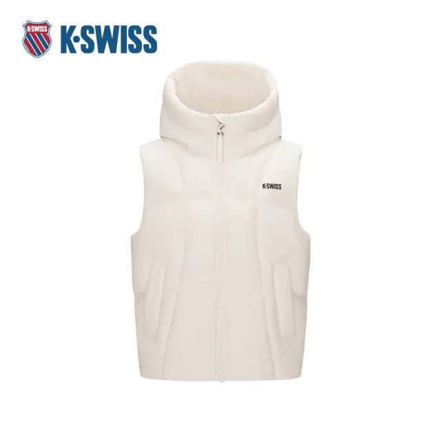 【K-SWISS】羽絨背心 W DOWN VEST 保暖背心 女款 米白色 1912150-115