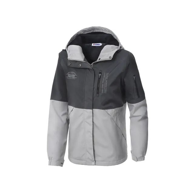 【K-SWISS】運動外套 25FW WINDBREAKER 連帽 口袋 拉鍊 女款 灰色 1912721-033