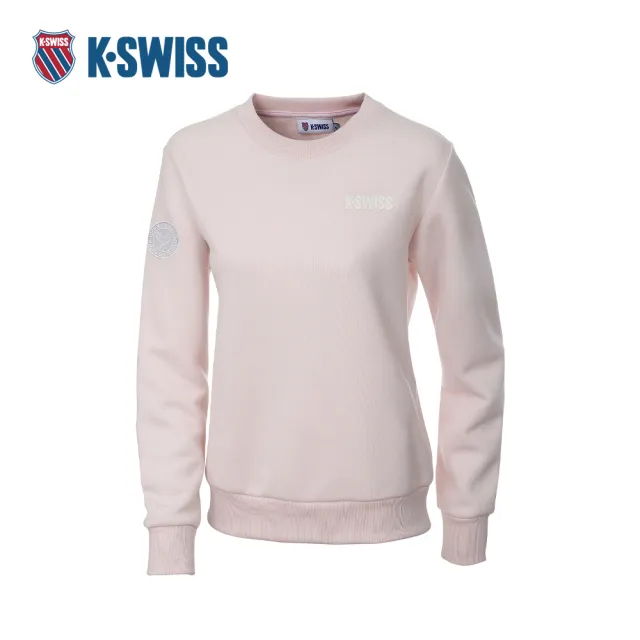 【K-SWISS】休閒長袖 TW SWEATSHIRT 1 圓領 女款 淺粉色 1912495-507