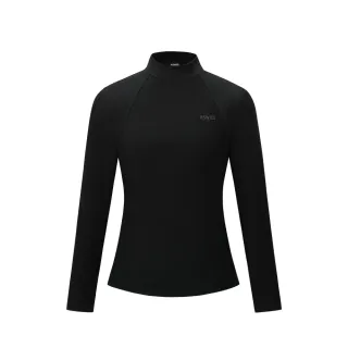 【K-SWISS】運動長袖 WS SOFT BRUSHED LS T 立領 女款 黑色 1912158-008