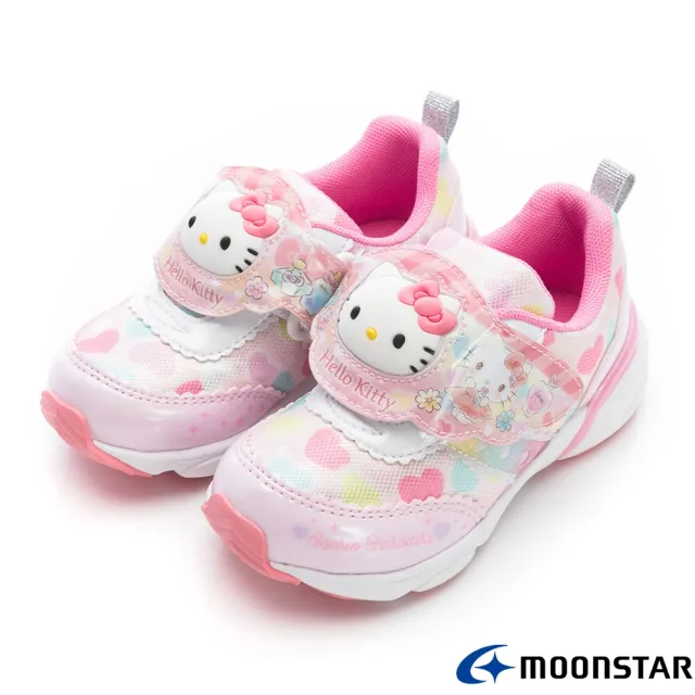 【MOONSTAR 月星】三麗鷗2E鞋款-Hello Kitty電燈中小童段(SAC040LE4粉)