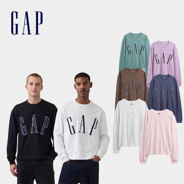 【GAP】男女裝 Logo刺繡刷毛帽T/翻領長袖上衣-多款任選(853426&674148&844939&846976)
