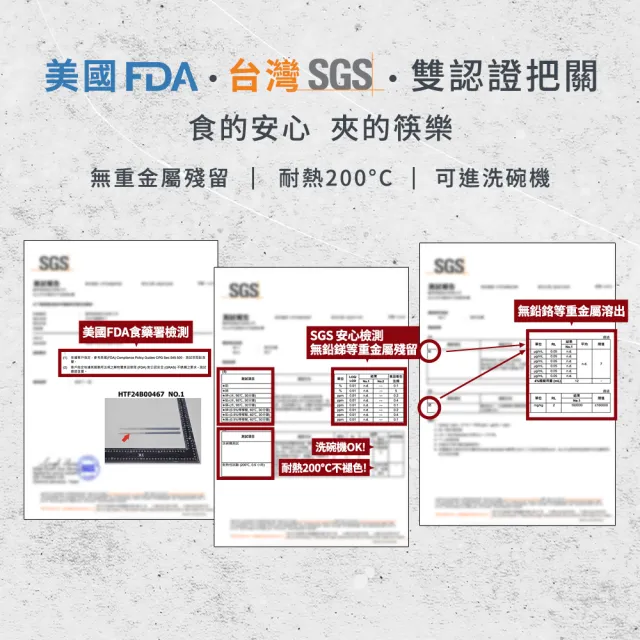 【mo select】享筷 台灣製316不鏽鋼防滑六角筷-5雙(mo選/筷子/匙筷/抗菌/餐具/抗菌餐具/316不鏽鋼)
