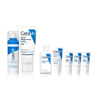 【CeraVe 適樂膚】臉部潤澤雙入組★全效水光B5玻尿酸修護精華 30ml+全效超級修護乳 52ml_E