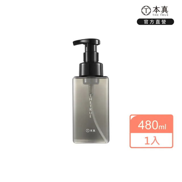 【THE TRUE 本真】癒創木香氛洗髮水慕斯480ml(官方直營 泡沫壓頭 水狀洗髮液 頭皮油屑調理 不含增稠劑)