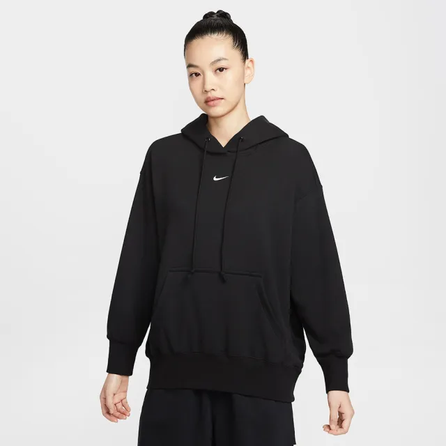 【NIKE 耐吉】長袖上衣 女 帽T 毛圈布 AS W PHNX FLC OS PO HOODIE 黑 HV8103-010(2S4835)