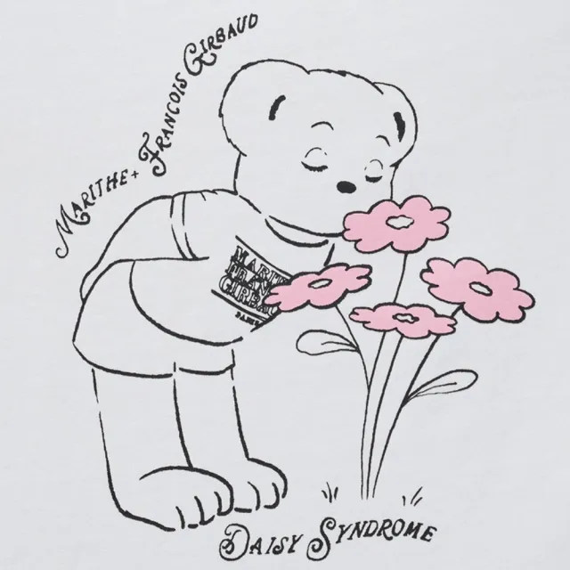 【MARITHE FRANCOIS GIRBAUD】官方旗艦 Daisy聯名款 女版 小花熊熊短版短袖上衣 MFG 女短袖 TEE(白色)