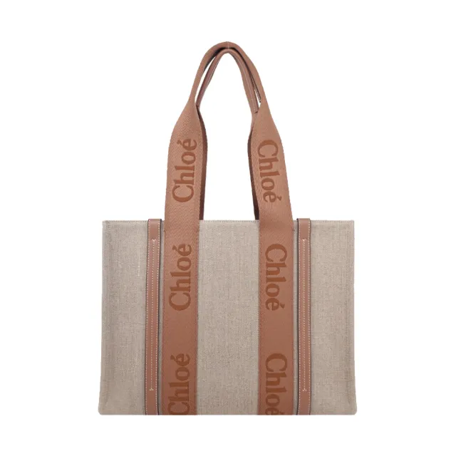 【Chloe’ 蔻依】Woody tote bag帆布托特包(中號/灰褐色)