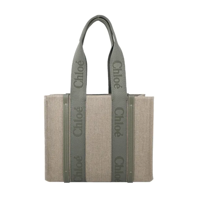 【Chloe’ 蔻依】Woody tote bag帆布托特包(中號/墨綠)