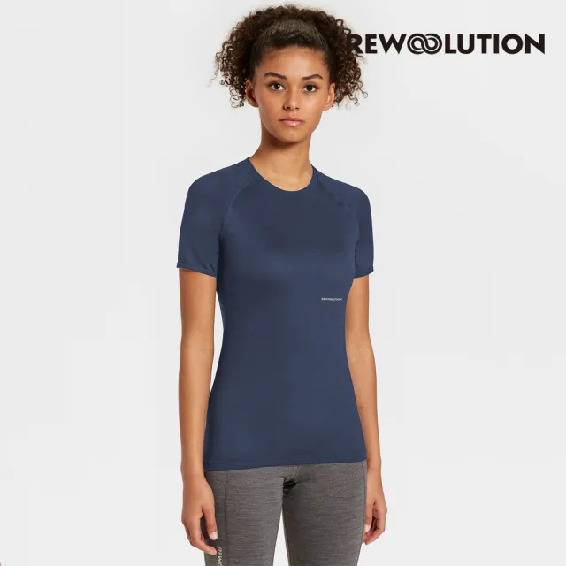 【Rewoolution】女ALI 190g短袖T恤[海藍]羊毛衣 T恤 登山必備 吸濕排汗(REEB1WC502)