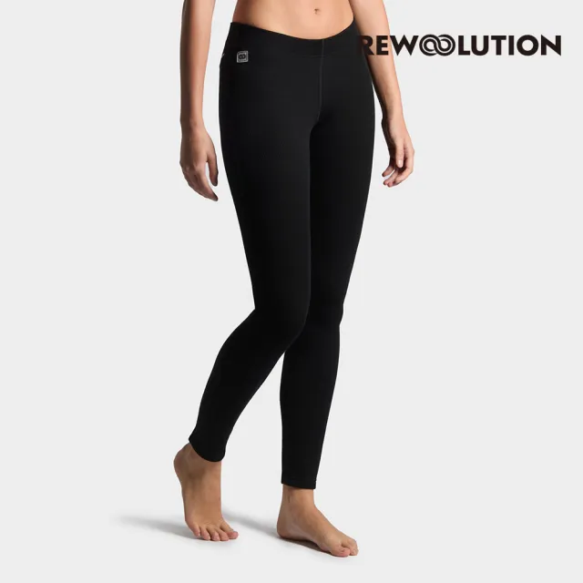 【Rewoolution】女 PATRICIA 180g緊身褲[黑色]美麗諾羊毛 彈性貼身 保暖褲 登山 羊毛褲(REEB2WP503)