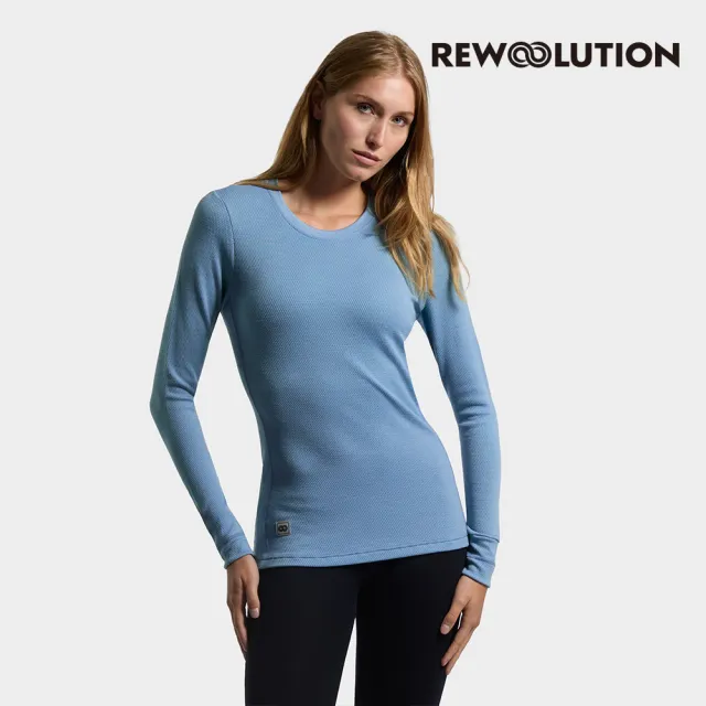 【Rewoolution】女 LILY 180g長袖T恤[島嶼天堂藍]羊毛衣 T恤 登山必備 吸濕排汗(REEB2WC707)