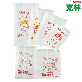 【CLEAN 克林】油耐袋 Uni-Pack 50入/包 兩款可選(瞇瞇兔推薦 防油紙袋 MIT台灣製造 攤販必備 早餐店必備)