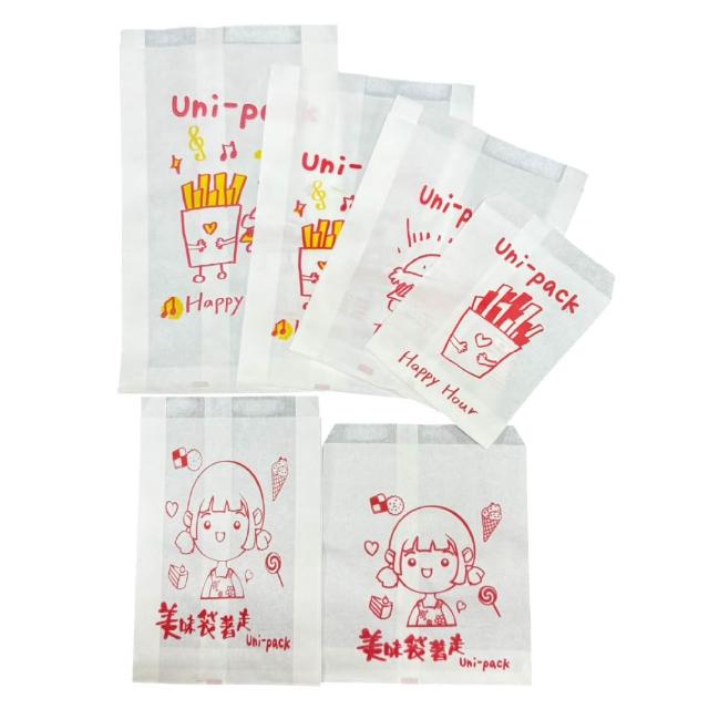 【CLEAN 克林】油耐袋 Uni-Pack 50入/包 兩款可選(瞇瞇兔推薦 防油紙袋 MIT台灣製造 攤販必備 早餐店必備)