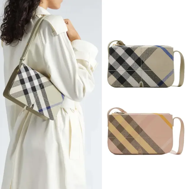 【BURBERRY 巴寶莉】Snip新款格紋斜背包(任選)