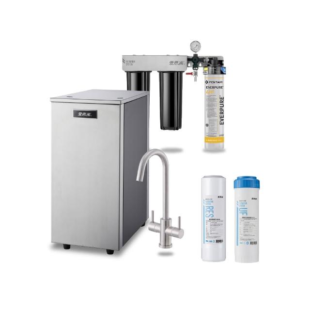 【EVERPURE 愛惠浦】不限品牌舊換新 雙溫櫥下型 HS188熱飲機+PURVIVE Trio-4H2三道式生飲淨水器
