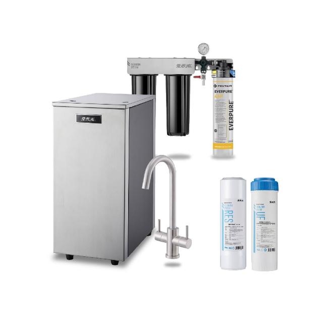 【愛惠浦】雙溫櫥下型 HS188熱飲機+PURVIVE Trio-4H2三道式生飲淨水器(前置樹脂+中空絲膜)