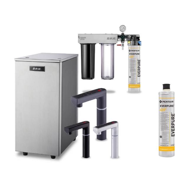 【愛惠浦】雙溫櫥下型 HS288T PLUS觸控熱飲機+PURVIVE Trio-4H2三道式生飲淨水器(前置樹脂+PP)