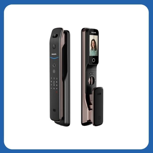 【Philips 飛利浦】709FVP人臉/貓眼 推拉式IOT智能鎖/電子鎖(指紋│卡片│密碼│鑰匙│WiFi/含安裝)