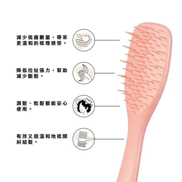 【TANGLE TEEZER 提碁】英倫手握梳-極致輕柔系列_番紅花粉(護髮梳/順髮梳/濕髮梳/抗糾結/抗毛躁/王妃梳)