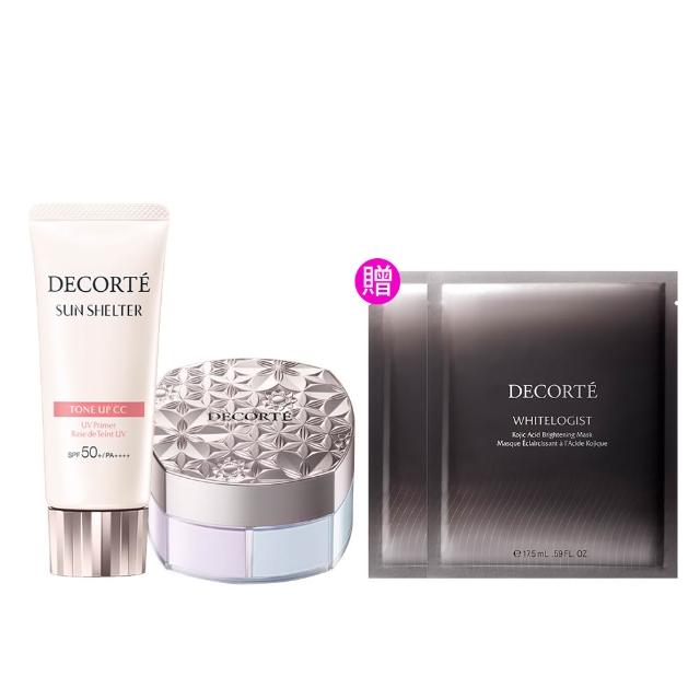 【COSME DECORTE 黛珂】仙女偽素顏底妝組(多重防禦素顏霜+完美調光四色蜜粉)
