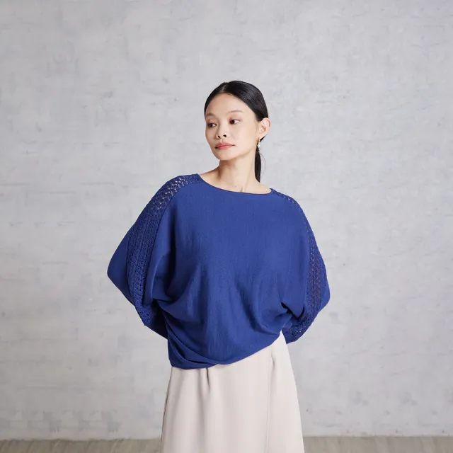 【giordano ladies】25FW 鏤空織花連袖上衣(02355561)