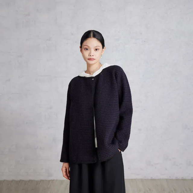 【giordano ladies】25FW 織帶飾邊圓領外套(02375538)