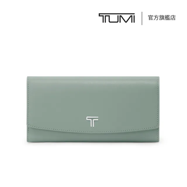 【TUMI】Belden 長款掀蓋式皮革長夾 - 草本綠(TUMI 官方旗艦店)