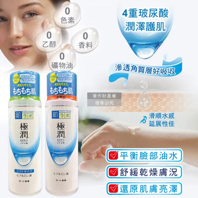 【生活良品】日本ROHTO樂敦-HADALABO肌研極潤4重玻尿酸潤澤化妝水170ml/白瓶(精華護膚水肌底爽膚露4年效