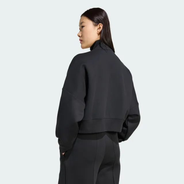 【adidas 愛迪達】3 Stripes Zipup 女 立領外套 運動外套 休閒穿搭 黑 亞版(JX2705)