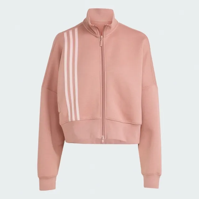 【adidas 愛迪達】3 Stripes Zipup 女 立領外套 運動外套 休閒穿搭 粉紅 亞版(JW3609)