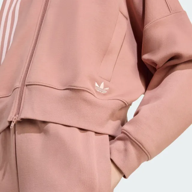 【adidas 愛迪達】3 Stripes Zipup 女 立領外套 運動外套 休閒穿搭 粉紅 亞版(JW3609)