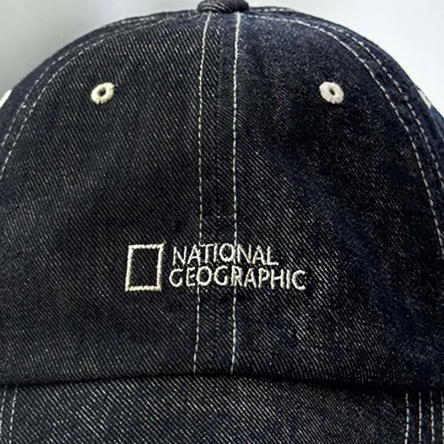 【National Geographic 國家地理】韓國 刺繡 車縫線 牛仔 水洗 帽子 老帽 棒球帽